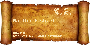 Mandler Richárd névjegykártya